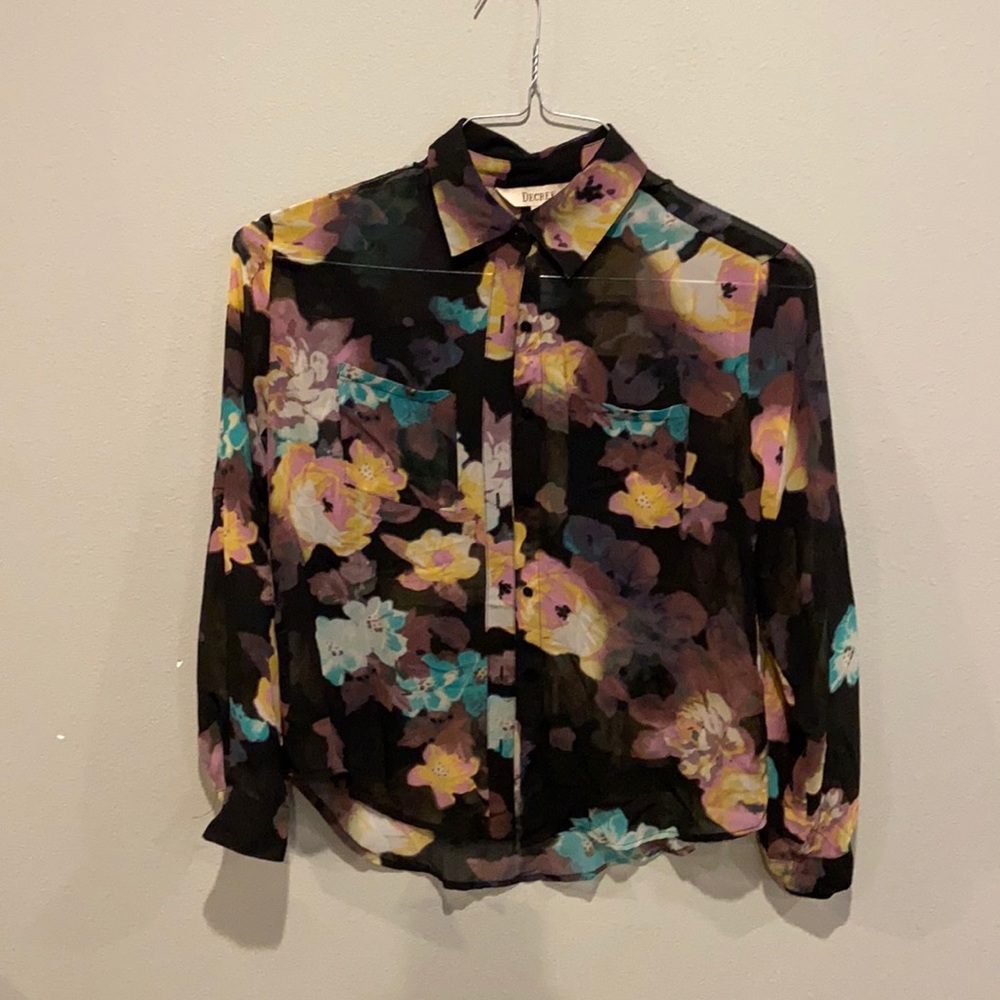 Black and Floral Blouse